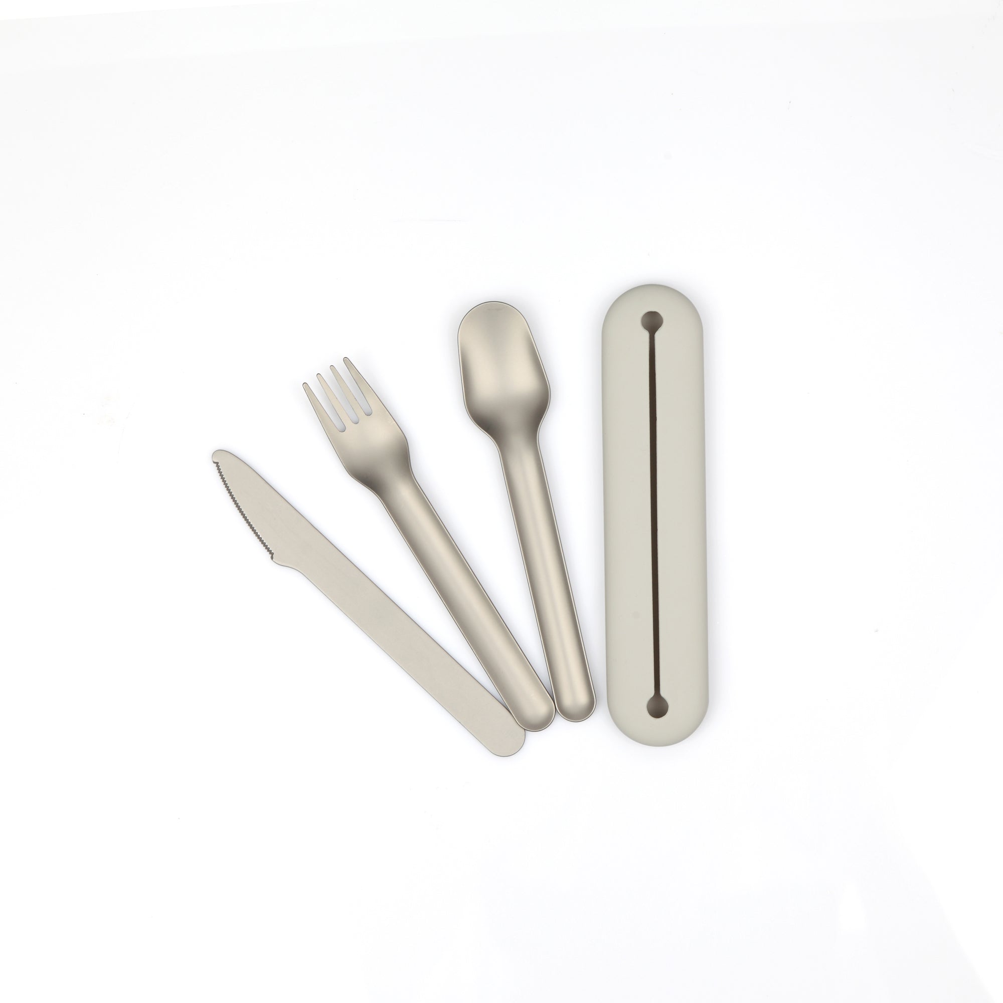 Stainless Steel Cutlery Trio with Silicone Case - Pack of 2 sets