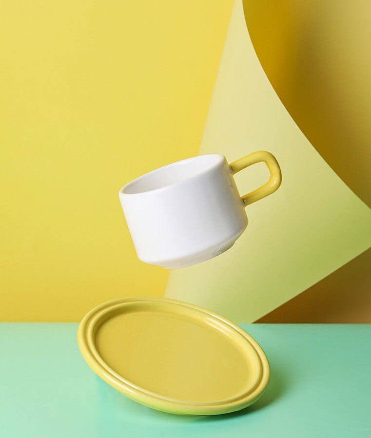 Gohobi Colorful Ceramic Mug & Saucer Set