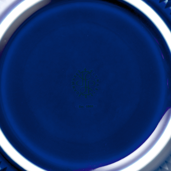 Lyngby Porcelæn Rhombe Color Serving Bowl, Dark Blue, Ø: 8.7"