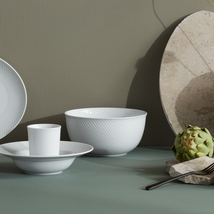 Lyngby Porcelæn Rhombe Bowl, White