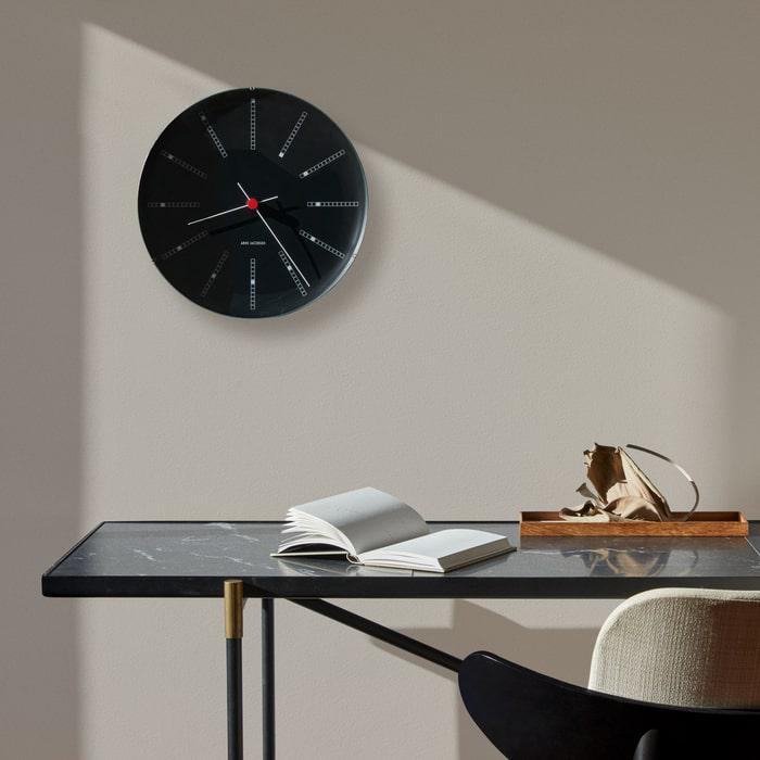 Arne Jacobsen Bankers Wall Clock, Black, Medium, Ø: 8.3"