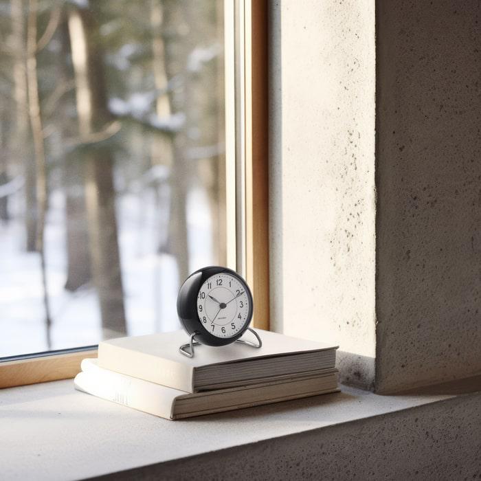 Arne Jacobsen Station Table Clock, H: 4.7"