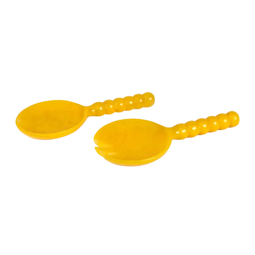 Resin Salad Server- Yellow (Set of 2), 4.10 x 8.75 inches