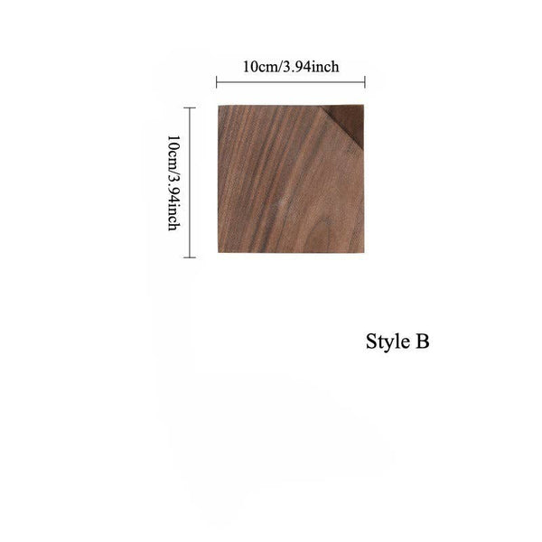 Coaster Gohobi Japanese Walnut Wood Angled  (Style B) | Minimalist Natural Wood Drink Coaster