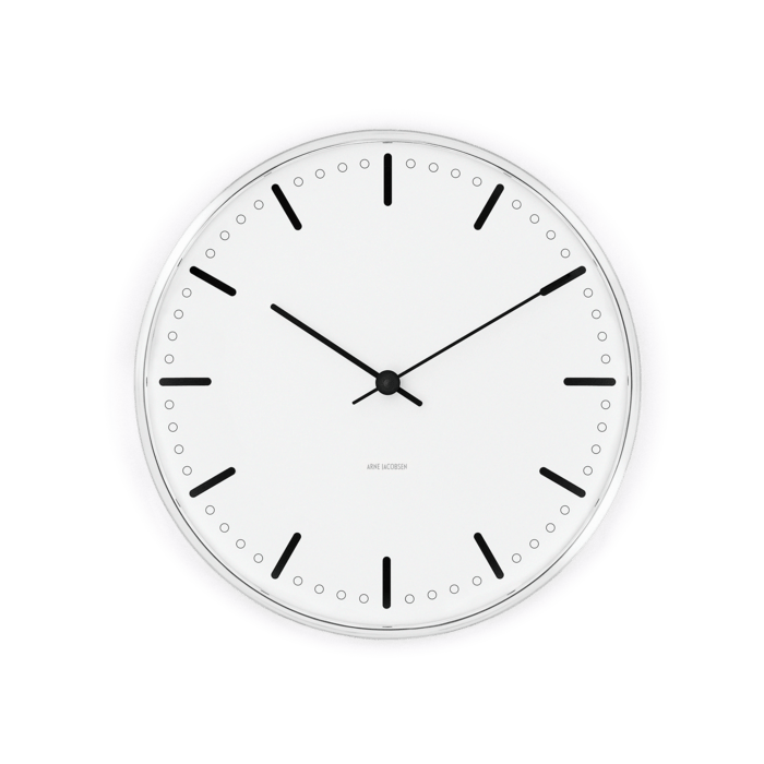 Arne Jacobsen City Hall Wall Clock, Medium, Ø: 8.3"