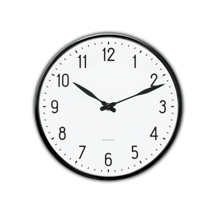Arne Jacobsen Station Wall Clock, White/Black, Medium, Ø: 8.3"