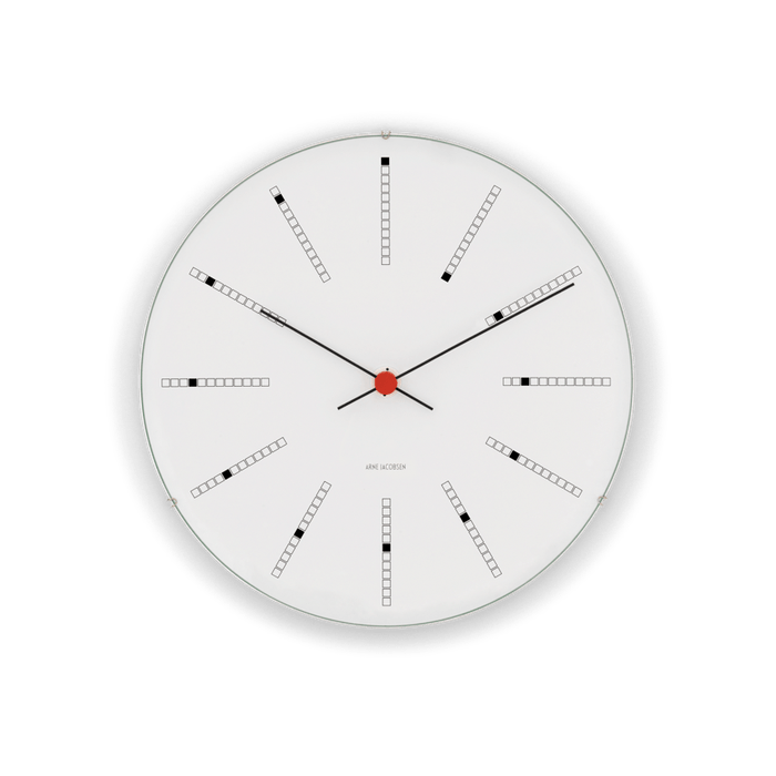 Arne Jacobsen Bankers Wall Clock Medium, White, Ø: 8.3"