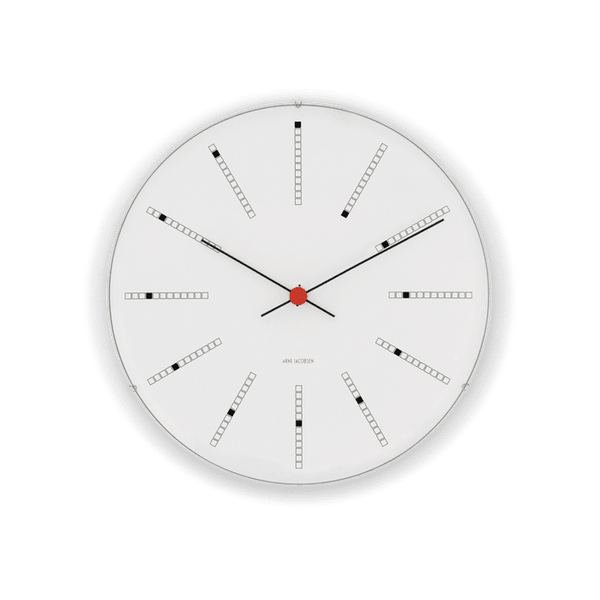 Arne Jacobsen Bankers Wall Clock Medium, White, Ø: 8.3"