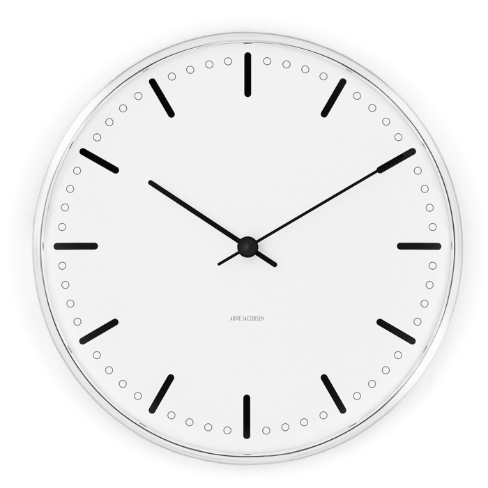 Arne Jacobsen City Hall Wall Clock, Large, Ø: 11.4"