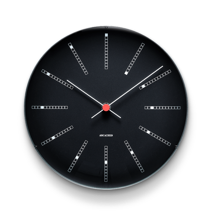 Arne Jacobsen Bankers Wall Clock, Black, Large, Ø: 11.4