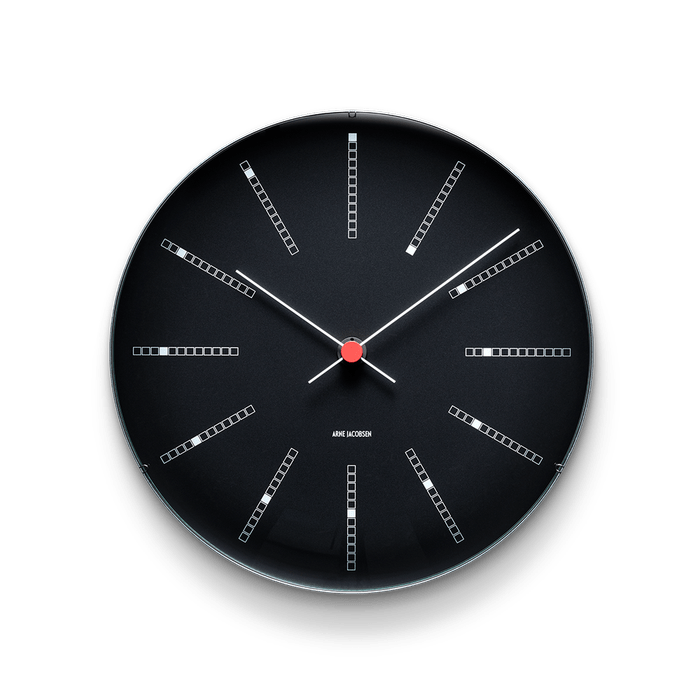 Arne Jacobsen Bankers Wall Clock, Black, Medium, Ø: 8.3"