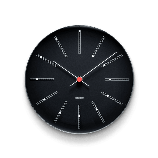 Arne Jacobsen Bankers Wall Clock, Black, Medium, Ø: 8.3"