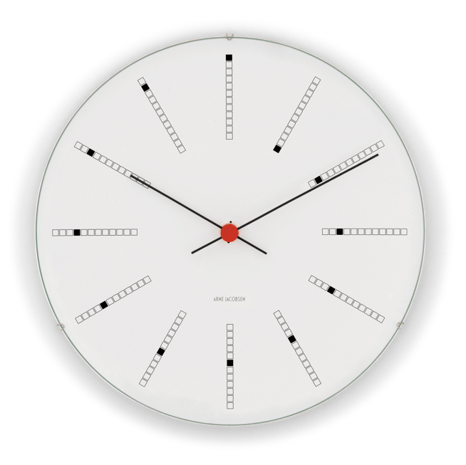 Arne Jacobsen Bankers Wall Clock, White, Extra Large, Ø: 18.9"