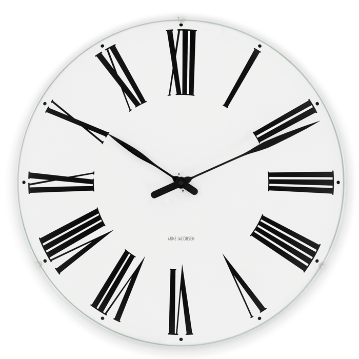 Arne Jacobsen Roman Wall Clock, Extra Large, Ø: 18.9"