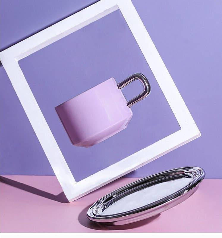 Gohobi Colorful Ceramic Mug & Saucer Set