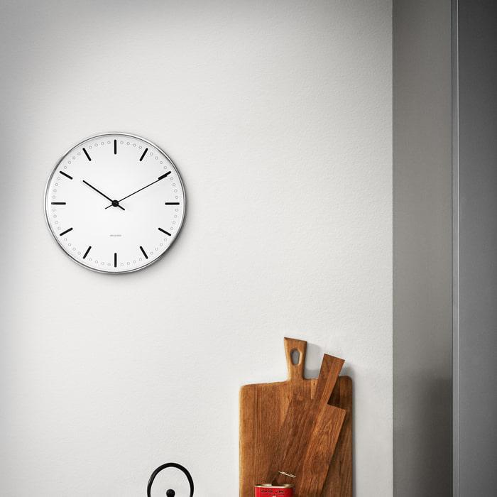 Arne Jacobsen City Hall Wall Clock, Large, Ø: 11.4"