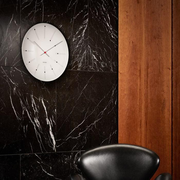 Arne Jacobsen Bankers Wall Clock, White, Extra Large, Ø: 18.9"