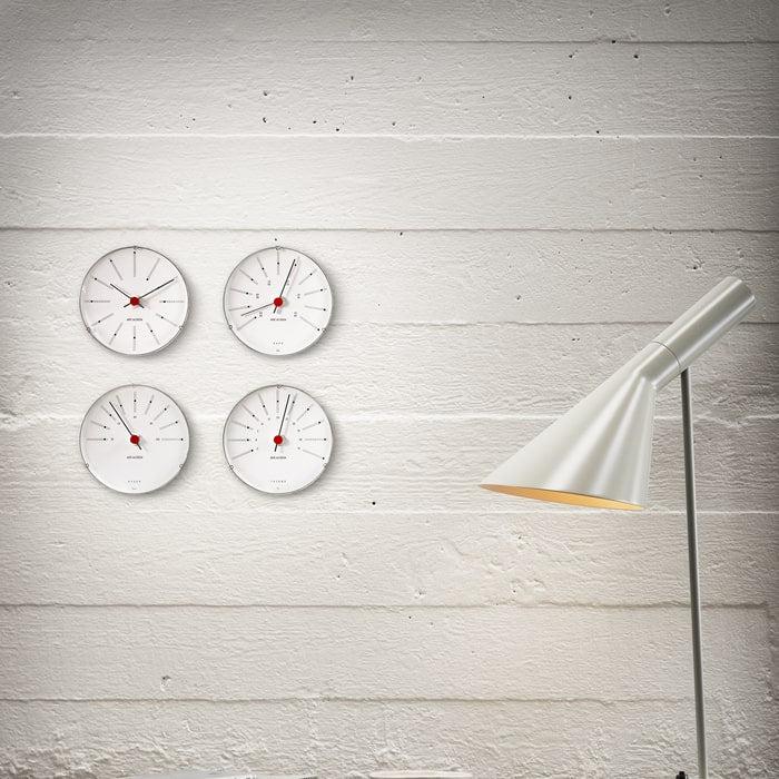 Arne Jacobsen Bankers Wall Clock, White, Extra Small, Ø: 4.7"