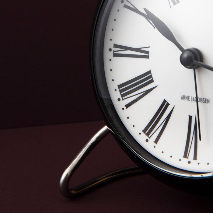 Arne Jacobsen Roman Table Clock, White/Black, Ø: 4.3"