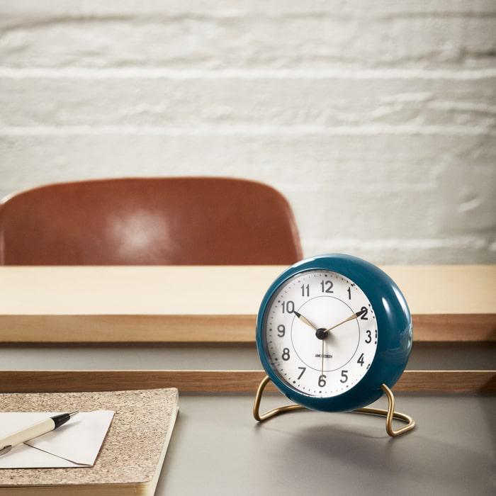 Arne Jacobsen Station Table Clock, H: 4.7"