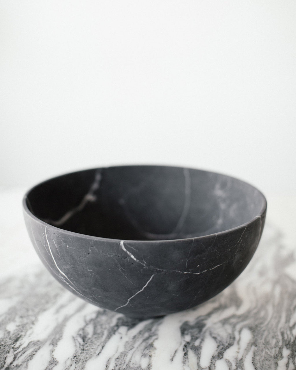 Large Artisanal Bowl in Black Marble