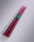Set of 2 - Handmade Natural Dye Beeswax Candles.