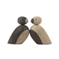Kay Bojesen Pair Of Sparrows, Small, Oak/Smoked Oak, H: 2.2"