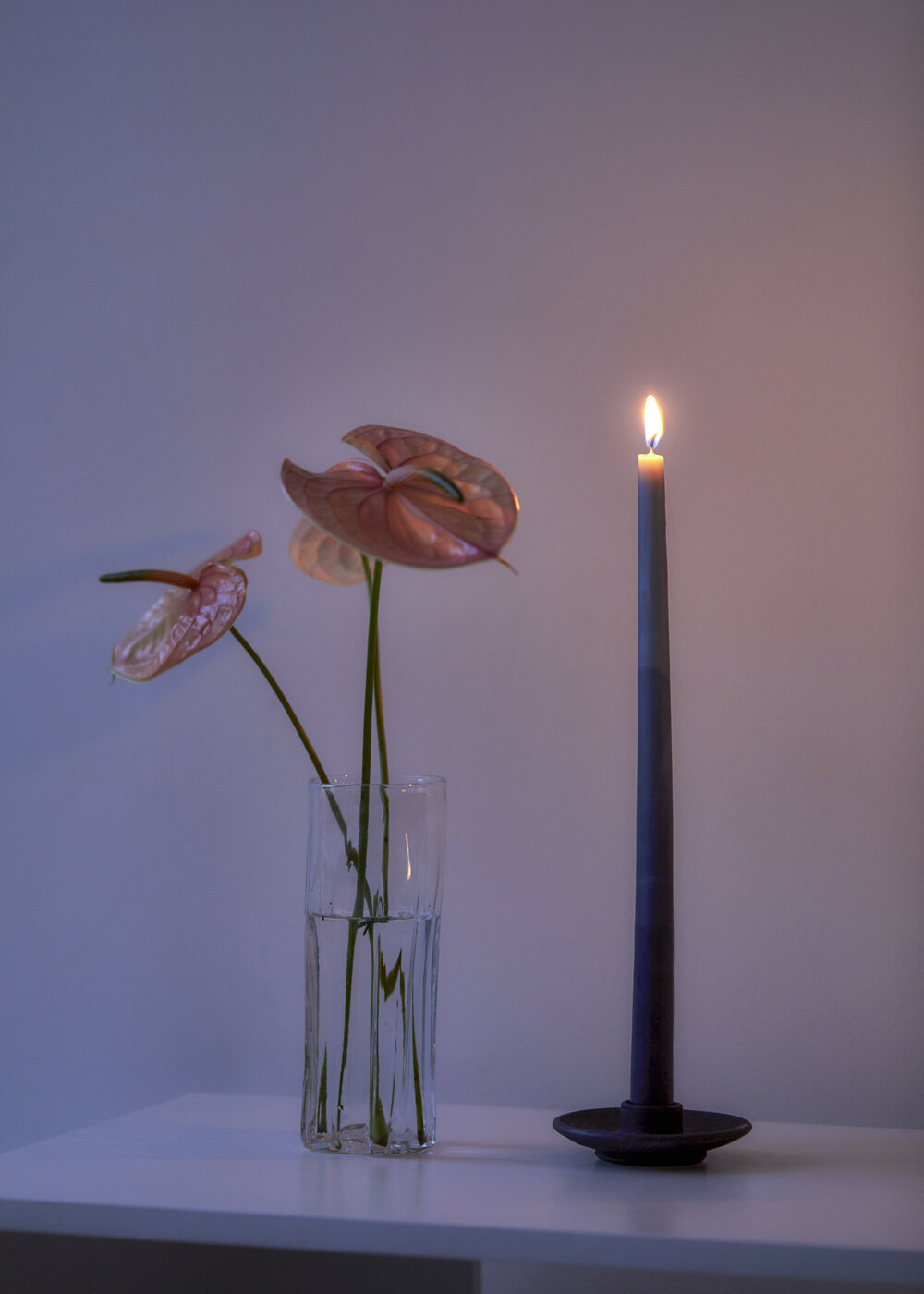 Set of 2 - Handmade Natural Dye Beeswax Candles.