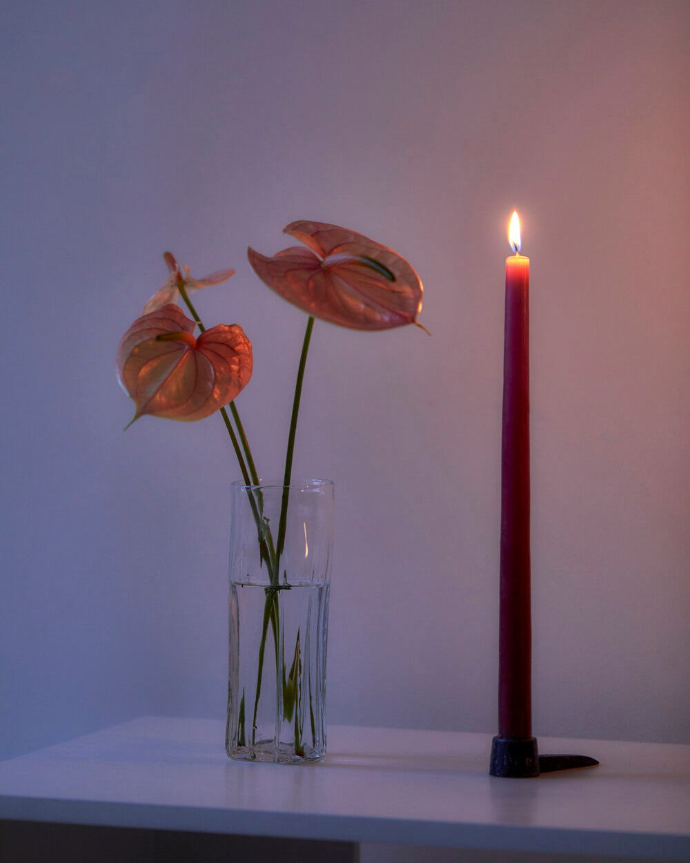 Set of 2 - Handmade Natural Dye Beeswax Candles.