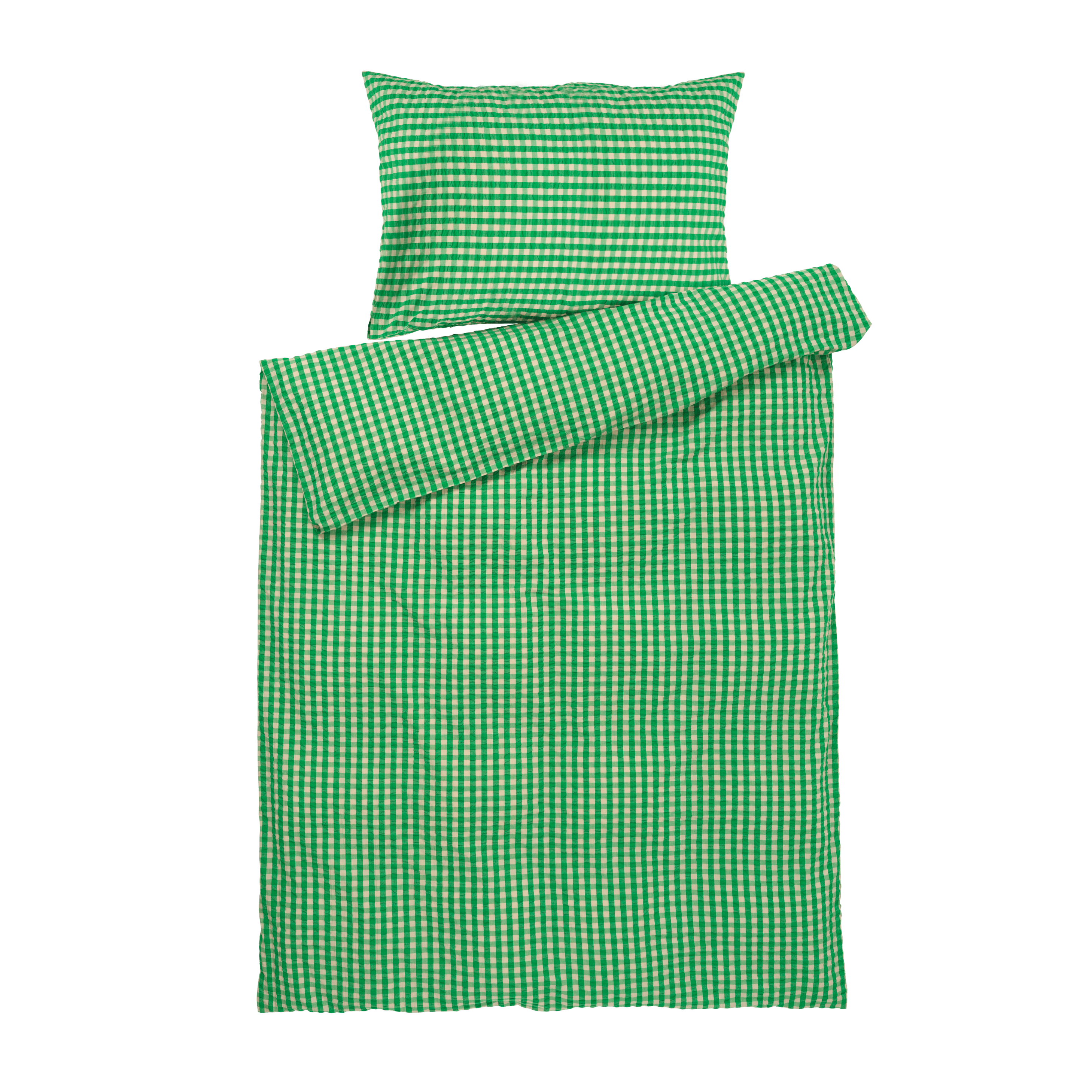 JUNA Bæk&Bølge Duvet Cover Set, Green/Sand