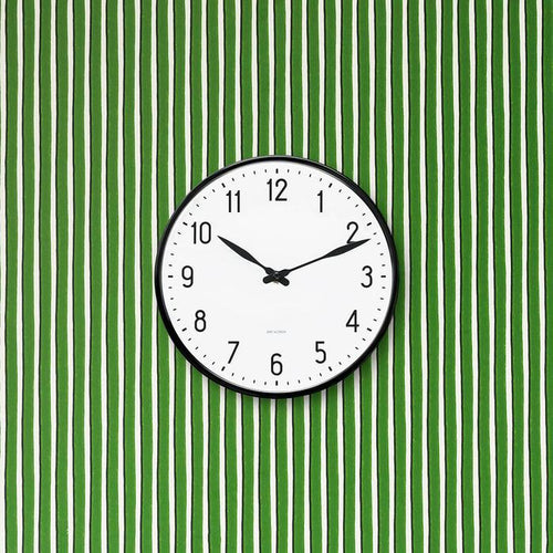 Arne Jacobsen Station Wall Clock, White/Black, Small, Ø: 6.3"