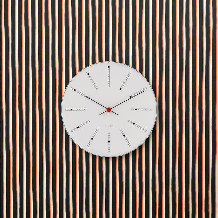 Arne Jacobsen Bankers Wall Clock, White, Extra Large, Ø: 18.9"