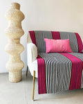 SanCri Cotton Throw - Black Stripe w/ Red SALE
