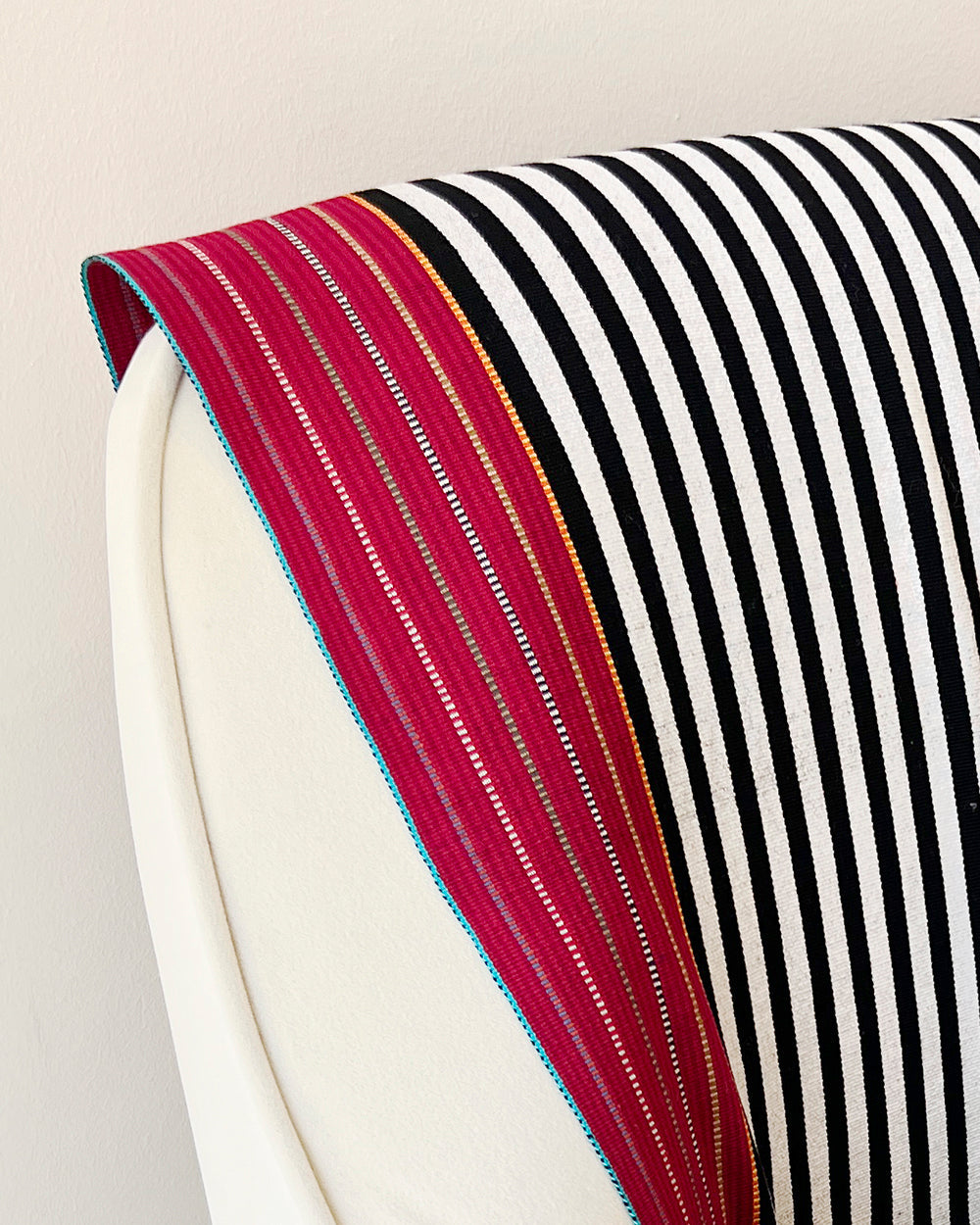 SanCri Cotton Throw - Black Stripe w/ Red SALE