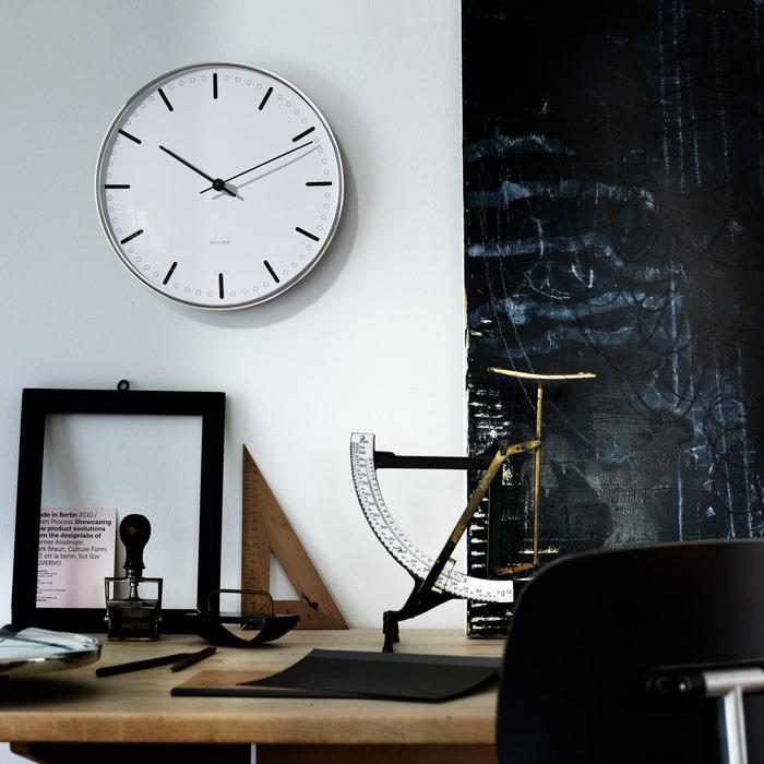 Arne Jacobsen City Hall Wall Clock, Large, Ø: 11.4"