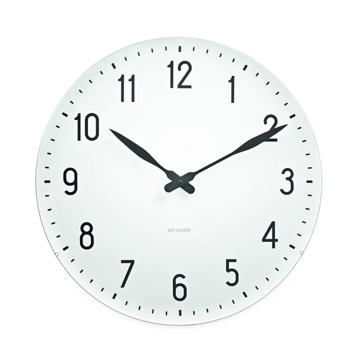 Arne Jacobsen Station Wall Clock, White, Extra Large, Ø: 18.9"