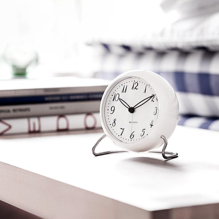 Arne Jacobsen LK Table Clock, White, Ø: 4.3"