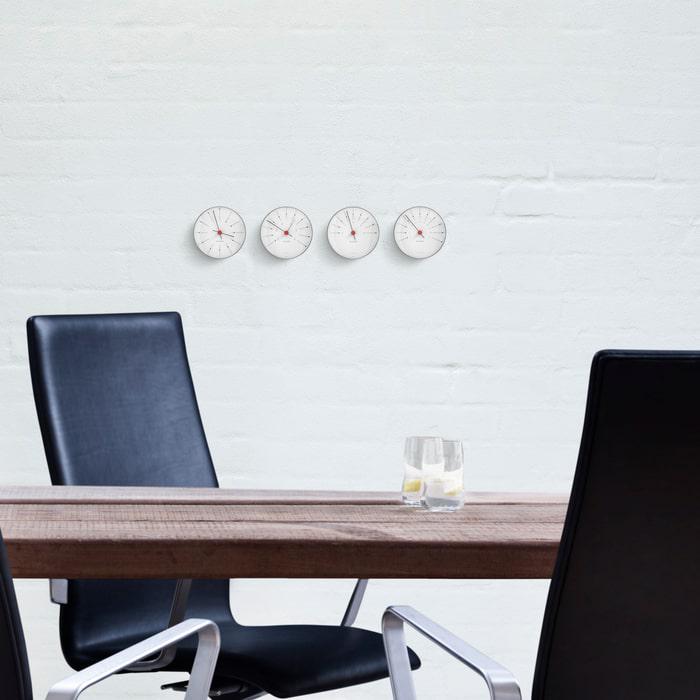 Arne Jacobsen Bankers Wall Clock, White, Extra Small, Ø: 4.7"