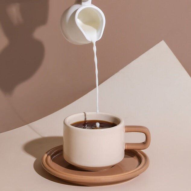 Gohobi Colorful Ceramic Mug & Saucer Set