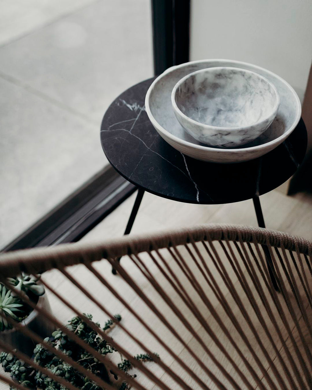 Hand Carved Bowls in White Marble - Multiple Sizes