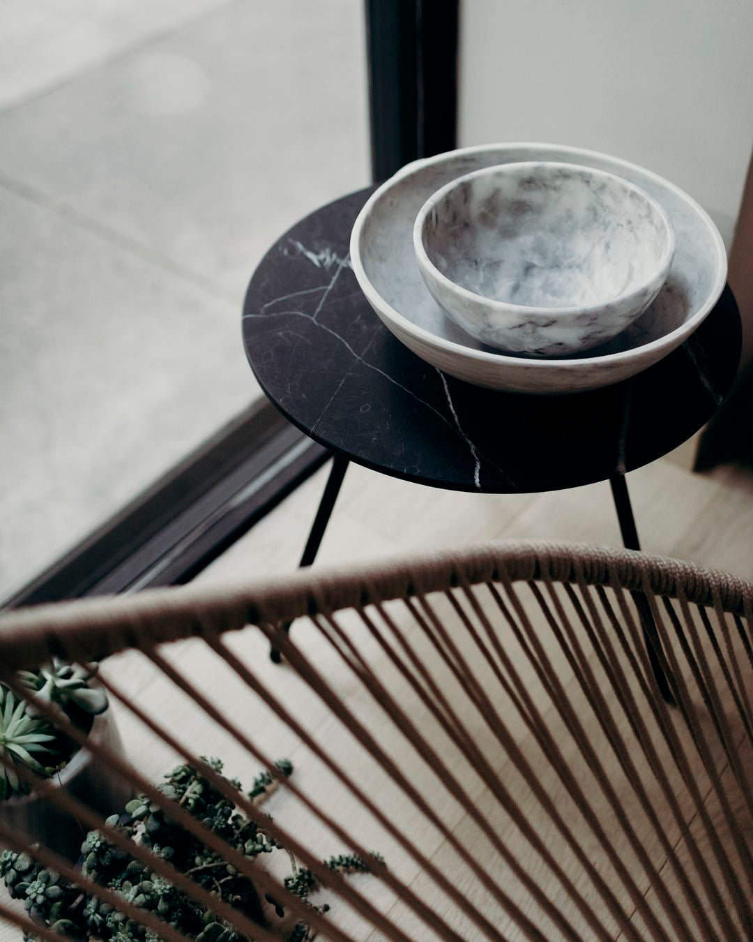 Hand Carved Bowls in White Marble - Multiple Sizes