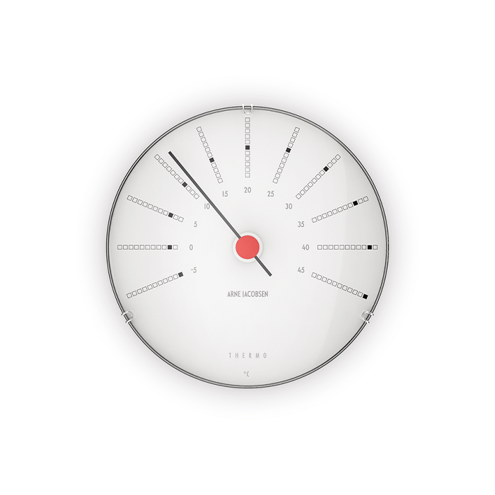 Arne Jacobsen Bankers Thermometer, White, Ø: 4.7"