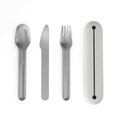 Stainless Steel Cutlery Trio with Silicone Case - Pack of 2 sets