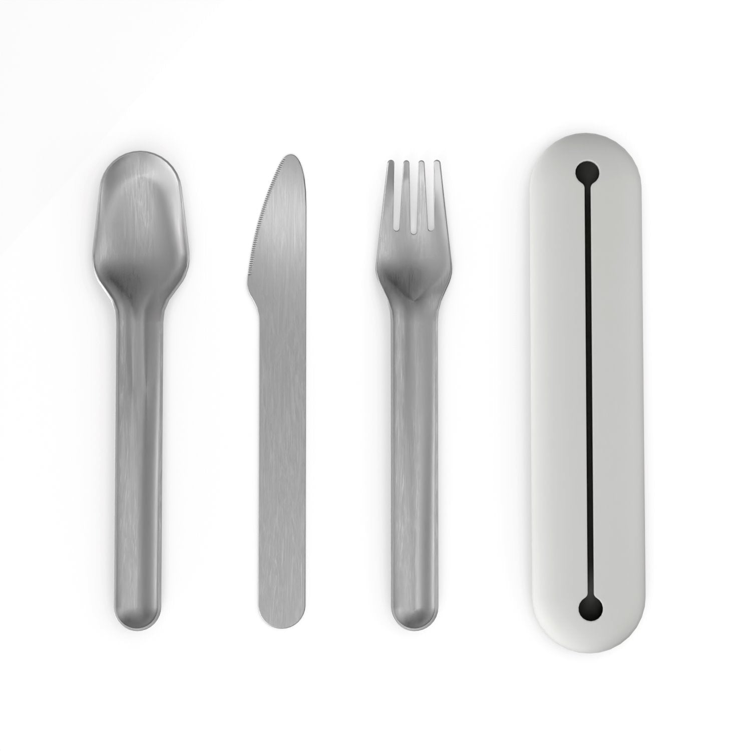 Stainless Steel Cutlery Trio with Silicone Case - Pack of 2 sets
