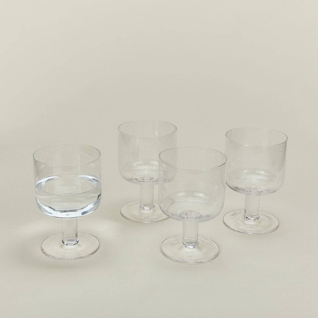 Simple Seeded Glassware – Stemmed – Set of 4 (Clear)