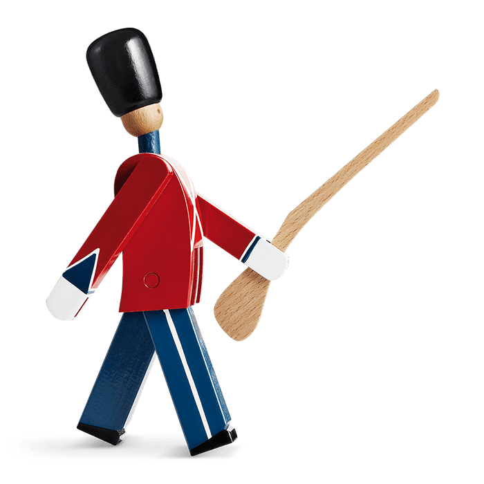 Kay Bojesen Guardsman With Gun, Red/Blue/White, H: 8.9"