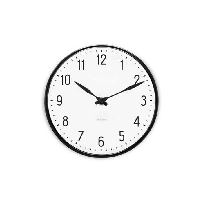 Arne Jacobsen Station Wall Clock, White/Black, Small, Ø: 6.3"