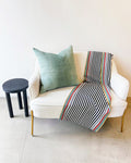 SanCri Cotton Throw - Black Stripe w/Green