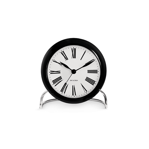 Arne Jacobsen Roman Table Clock, White/Black, Ø: 4.3"