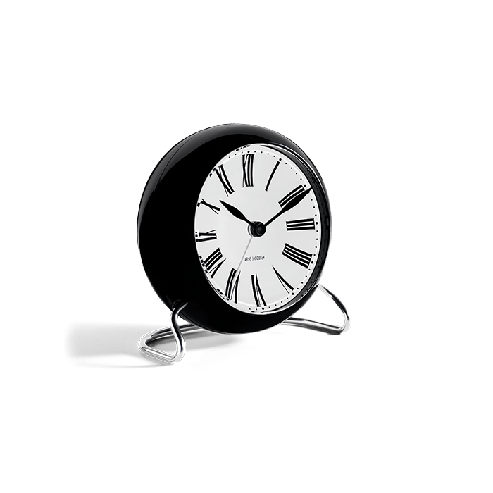 Arne Jacobsen Roman Table Clock, White/Black, Ø: 4.3"